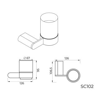 Стакан для ванной комнаты Knotlor SC102C, хром